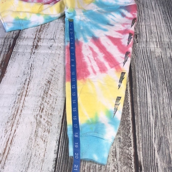 AC/DC  Multi-Color Tie Dye Long Sleeve Hoodie Sz L - Picture 8 of 10